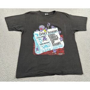 Vintage FunStuff Shirt‎ Men Black Everything's Coming Up Raisins Graphic Tee